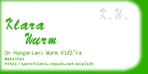 klara wurm business card